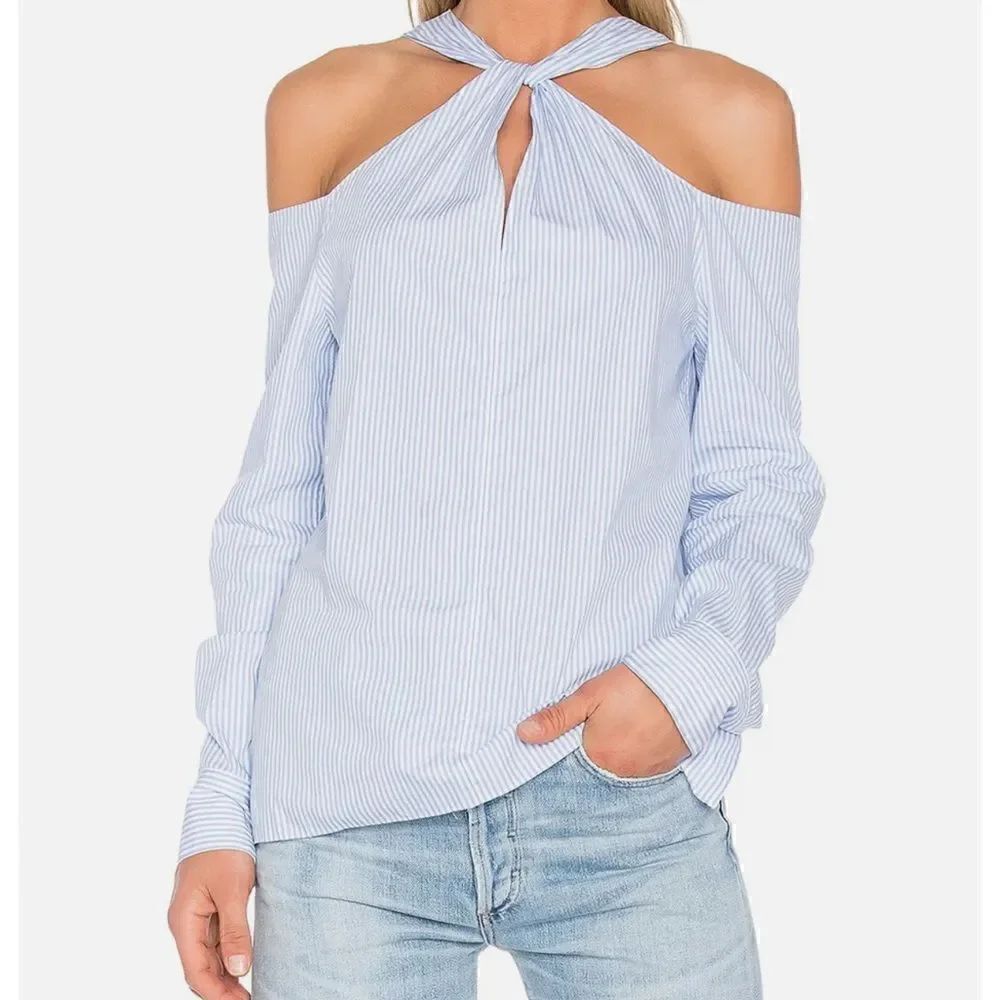 Rag & Bone Collingwood Baby Blue Striped Blouse